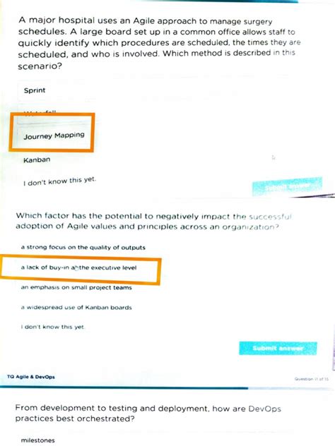 tq agile and devops mcq village
